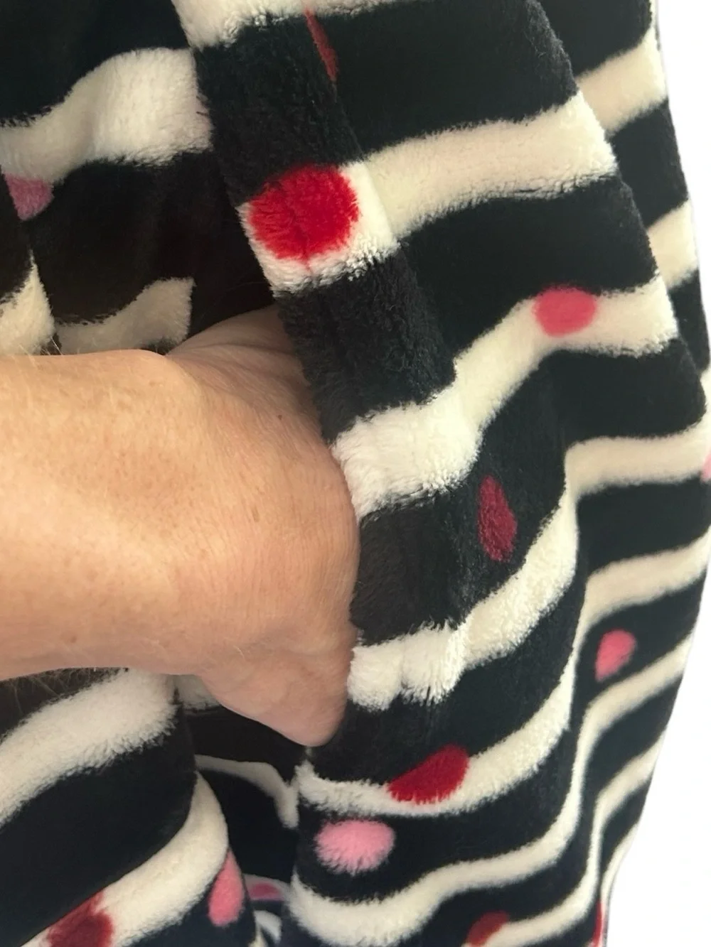 NWT Kate Spade Plush Robe XS Striped Confetti Dot Coquette Cozy Loungewear Gift